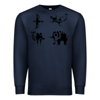 Navy divine beasts symbols Premium Sweatshirt - linhVisuals