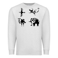 Oatmeal Heather divine beasts symbols Premium Sweatshirt - linhVisuals