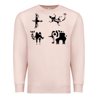 Pale Pink divine beasts symbols Premium Sweatshirt - linhVisuals