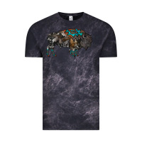 Cloud Black cowhide bison Vintage Tee - RanaPortraitStore