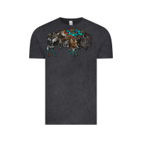 Vintage Black cowhide bison Vintage Tee - RanaPortraitStore