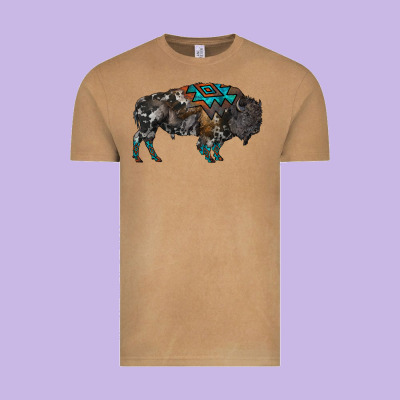 Cowhide Bison Vintage Tee Designed By Ranaportraitstore