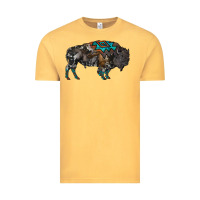 Vintage Mustard cowhide bison Vintage Tee - RanaPortraitStore