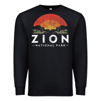 Black retro zion national park us vintage utah adventure hiking Premium Sweatshirt - linhVisuals