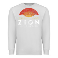 Dove Grey retro zion national park us vintage utah adventure hiking Premium Sweatshirt - linhVisuals
