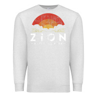 Oatmeal Heather retro zion national park us vintage utah adventure hiking Premium Sweatshirt - linhVisuals
