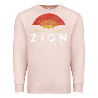 Pale Pink retro zion national park us vintage utah adventure hiking Premium Sweatshirt - linhVisuals