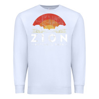 White retro zion national park us vintage utah adventure hiking Premium Sweatshirt - linhVisuals