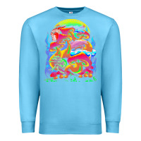 Ocean Blue psychedelic t  shirt psychedelic dream t  shirt Premium Sweatshirt - linhVisuals