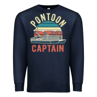 Navy pontoon captain vintage boating party funny gift for pontooning lover Premium Sweatshirt - linhVisuals