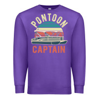 Purple pontoon captain vintage boating party funny gift for pontooning lover Premium Sweatshirt - linhVisuals