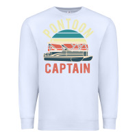White pontoon captain vintage boating party funny gift for pontooning lover Premium Sweatshirt - linhVisuals
