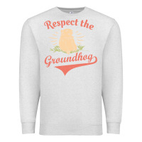 Oatmeal Heather respect the groundhog happy groundhog day vintage Premium Sweatshirt - linhVisuals