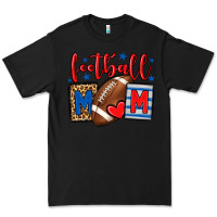 Black Football mom red and blue team color mother's day Premium Tee - HowdyJamesFarm
