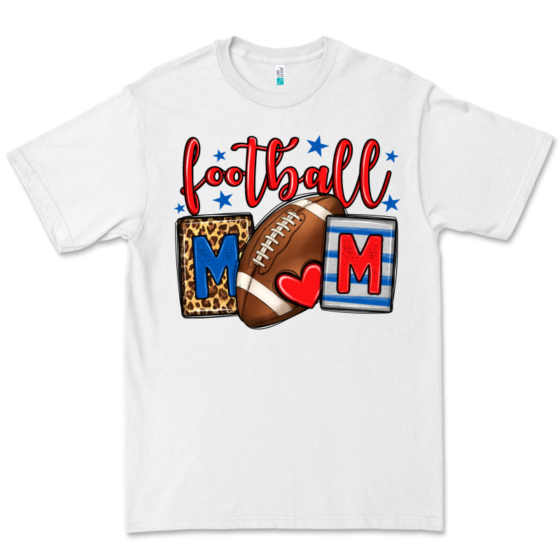 Football Mom Red And Blue Team Color Mother's Day Premium Tee by HowdyJamesFarm | Teevron