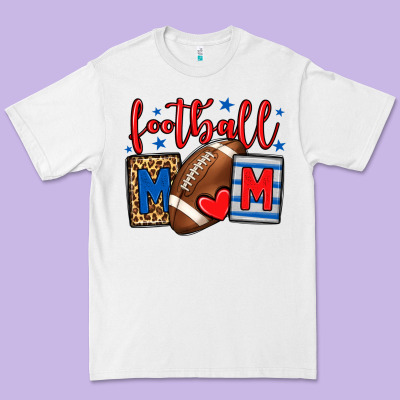 Football Mom Red And Blue Team Color Mother's Day Premium Tee Designed By Howdyjamesfarm