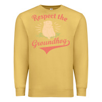 Antique Gold respect the groundhog happy groundhog day vintage Premium Sweatshirt - linhVisuals