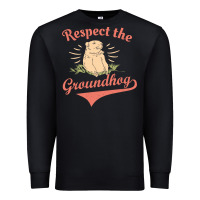 Black respect the groundhog happy groundhog day vintage Premium Sweatshirt - linhVisuals