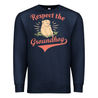 Navy respect the groundhog happy groundhog day vintage Premium Sweatshirt - linhVisuals