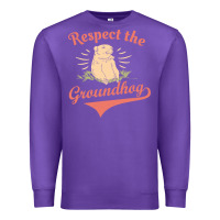 Purple respect the groundhog happy groundhog day vintage Premium Sweatshirt - linhVisuals