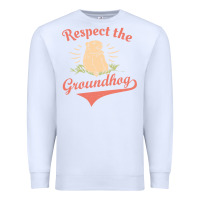 White respect the groundhog happy groundhog day vintage Premium Sweatshirt - linhVisuals