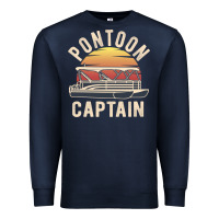 Navy retro pontoon captain of the boat funny river cruising gift for pontoo Premium Sweatshirt - linhVisuals
