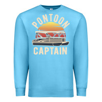 Ocean Blue retro pontoon captain of the boat funny river cruising gift for pontoo Premium Sweatshirt - linhVisuals