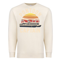Sandshell retro pontoon captain of the boat funny river cruising gift for pontoo Premium Sweatshirt - linhVisuals