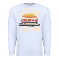 White retro pontoon captain of the boat funny river cruising gift for pontoo Premium Sweatshirt - linhVisuals