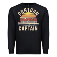 Black retro pontoon captain of the boat funny river cruising gift for pontoo Premium Sweatshirt - linhVisuals