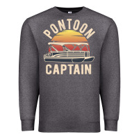 Charcoal Heather retro pontoon captain of the boat funny river cruising gift for pontoo Premium Sweatshirt - linhVisuals