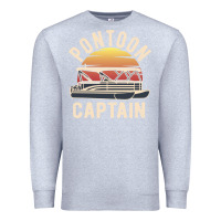 Heather Grey retro pontoon captain of the boat funny river cruising gift for pontoo Premium Sweatshirt - linhVisuals