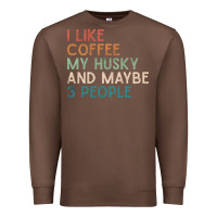 Chestnut siberian husky dog i like coffee my husky and maybe 3 people vintage d Premium Sweatshirt - linhVisuals
