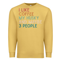 Antique Gold siberian husky dog i like coffee my husky and maybe 3 people vintage d Premium Sweatshirt - linhVisuals