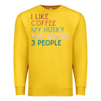 Lemon siberian husky dog i like coffee my husky and maybe 3 people vintage d Premium Sweatshirt - linhVisuals
