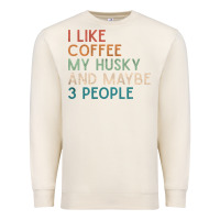 Sandshell siberian husky dog i like coffee my husky and maybe 3 people vintage d Premium Sweatshirt - linhVisuals