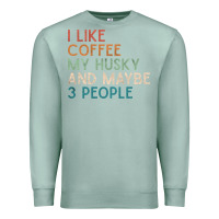 Seafoam siberian husky dog i like coffee my husky and maybe 3 people vintage d Premium Sweatshirt - linhVisuals
