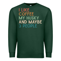 Sports Green siberian husky dog i like coffee my husky and maybe 3 people vintage d Premium Sweatshirt - linhVisuals