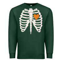 Sports Green skeleton rib case orange pumpkin heart vintage halloween anatomy costu Premium Sweatshirt - linhVisuals