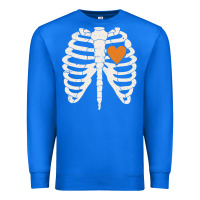 True Royal skeleton rib case orange pumpkin heart vintage halloween anatomy costu Premium Sweatshirt - linhVisuals