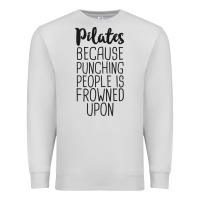 Dove Grey pilates because punching people is frowned upon t shirt Premium Sweatshirt - linhVisuals