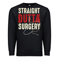 Black straight outta surgery funny get well soon gifts post surgery supporti Premium Sweatshirt - linhVisuals