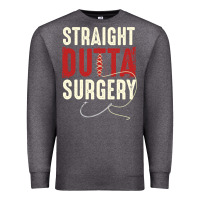 Charcoal Heather straight outta surgery funny get well soon gifts post surgery supporti Premium Sweatshirt - linhVisuals