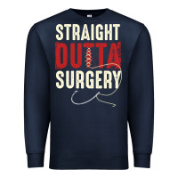 Navy straight outta surgery funny get well soon gifts post surgery supporti Premium Sweatshirt - linhVisuals