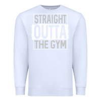 White straight outta the gym Premium Sweatshirt - linhVisuals