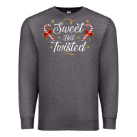 Charcoal Heather sweet but twisted candy cane christmas humor funny and cute gifts for Premium Sweatshirt - linhVisuals