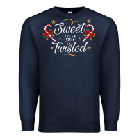 Navy sweet but twisted candy cane christmas humor funny and cute gifts for Premium Sweatshirt - linhVisuals