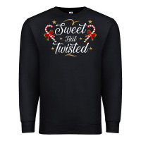 Black sweet but twisted candy cane christmas humor funny and cute gifts for Premium Sweatshirt - linhVisuals