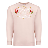 Pale Pink sweet but twisted candy cane christmas humor funny and cute gifts for Premium Sweatshirt - linhVisuals