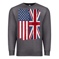 Charcoal Heather united states with united kingdom flag mix us and uk union jack Premium Sweatshirt - linhVisuals